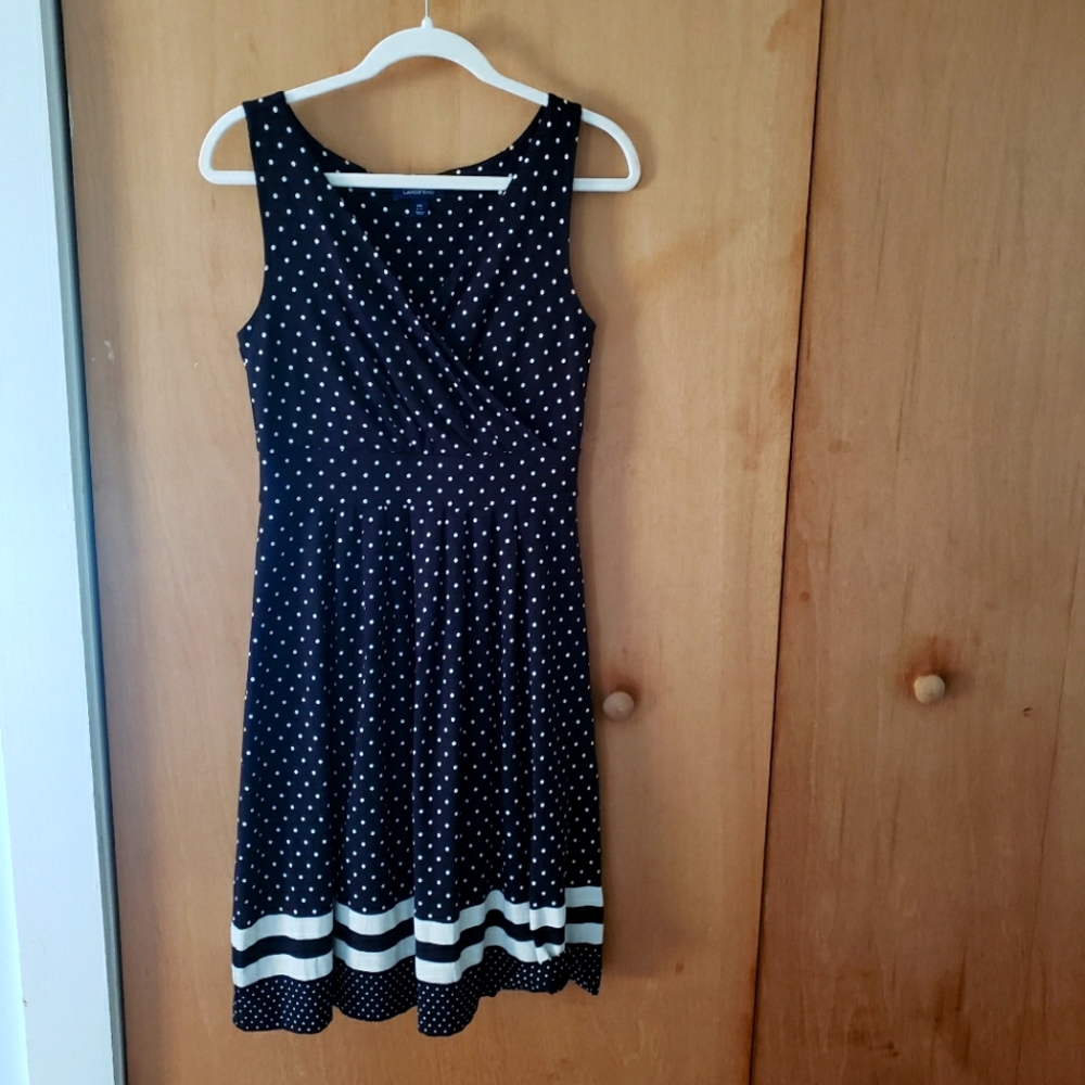 Cute Black Dress with White Polka-dot Lands End!